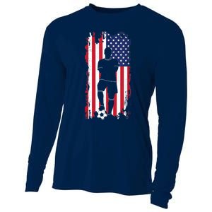 American Flag Soccer Apparel - Soccer Cooling Performance Long Sleeve Crew