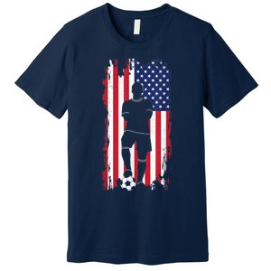 American Flag Soccer Apparel - Soccer Premium T-Shirt