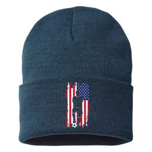 American Flag Soccer Apparel - Soccer Sustainable Knit Beanie