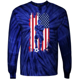 American Flag Soccer Apparel - Soccer Tie-Dye Long Sleeve Shirt