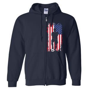 American Flag Soccer Apparel - Soccer Full Zip Hoodie