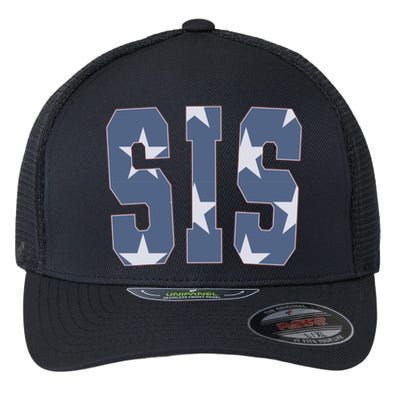 American Flag Sis Matching Family 4th Of July Great Gift Flexfit Unipanel Trucker Cap