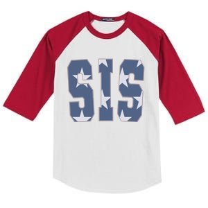 American Flag Sis Matching Family 4th Of July Great Gift Kids Colorblock Raglan Jersey