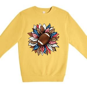 American Football Sunflower Great Gift American Flag Sunflower Gift Premium Crewneck Sweatshirt