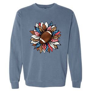 American Football Sunflower Great Gift American Flag Sunflower Gift Garment-Dyed Sweatshirt