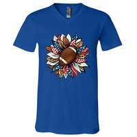 American Football Sunflower Great Gift American Flag Sunflower Gift V-Neck T-Shirt