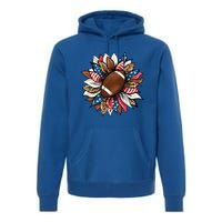 American Football Sunflower Great Gift American Flag Sunflower Gift Premium Hoodie