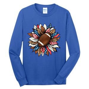 American Football Sunflower Great Gift American Flag Sunflower Gift Tall Long Sleeve T-Shirt