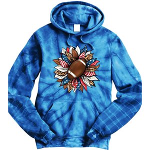 American Football Sunflower Great Gift American Flag Sunflower Gift Tie Dye Hoodie