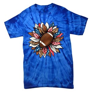 American Football Sunflower Great Gift American Flag Sunflower Gift Tie-Dye T-Shirt