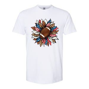 American Football Sunflower Great Gift American Flag Sunflower Gift Softstyle CVC T-Shirt