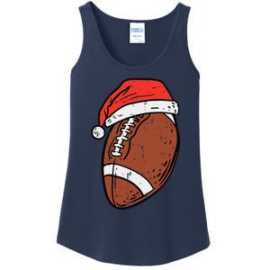 American Football Santa Hat Sports Christmas Xmas Funny Ladies Essential Tank