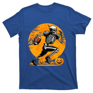 American Football Skeleton Halloween Pumpkin Football Player T-Shirt