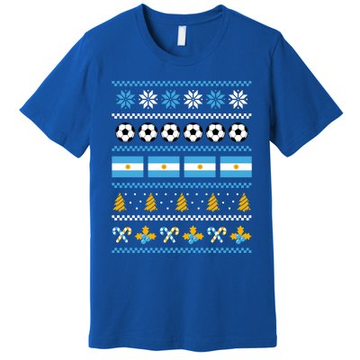 Argentinian Flag Soccer Ugly Christmas Sweater Argentina Cute Gift Premium T-Shirt