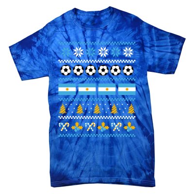 Argentinian Flag Soccer Ugly Christmas Sweater Argentina Cute Gift Tie-Dye T-Shirt