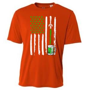 American Flag St Patrick's Day Shamrock Ing Beer Irish Funny Gift Cooling Performance Crew T-Shirt