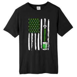 American Flag St Patrick's Day Shamrock Ing Beer Irish Funny Gift Tall Fusion ChromaSoft Performance T-Shirt