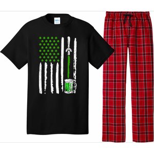 American Flag St Patrick's Day Shamrock Ing Beer Irish Funny Gift Pajama Set