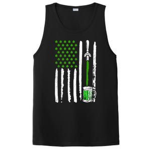 American Flag St Patrick's Day Shamrock Ing Beer Irish Funny Gift PosiCharge Competitor Tank