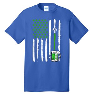 American Flag St Patrick's Day Shamrock Ing Beer Irish Funny Gift Tall T-Shirt