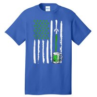 American Flag St Patrick's Day Shamrock Ing Beer Irish Funny Gift Tall T-Shirt