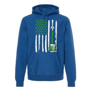 American Flag St Patrick's Day Shamrock Ing Beer Irish Funny Gift Premium Hoodie