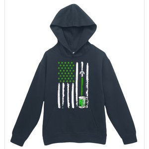 American Flag St Patrick's Day Shamrock Ing Beer Irish Funny Gift Urban Pullover Hoodie