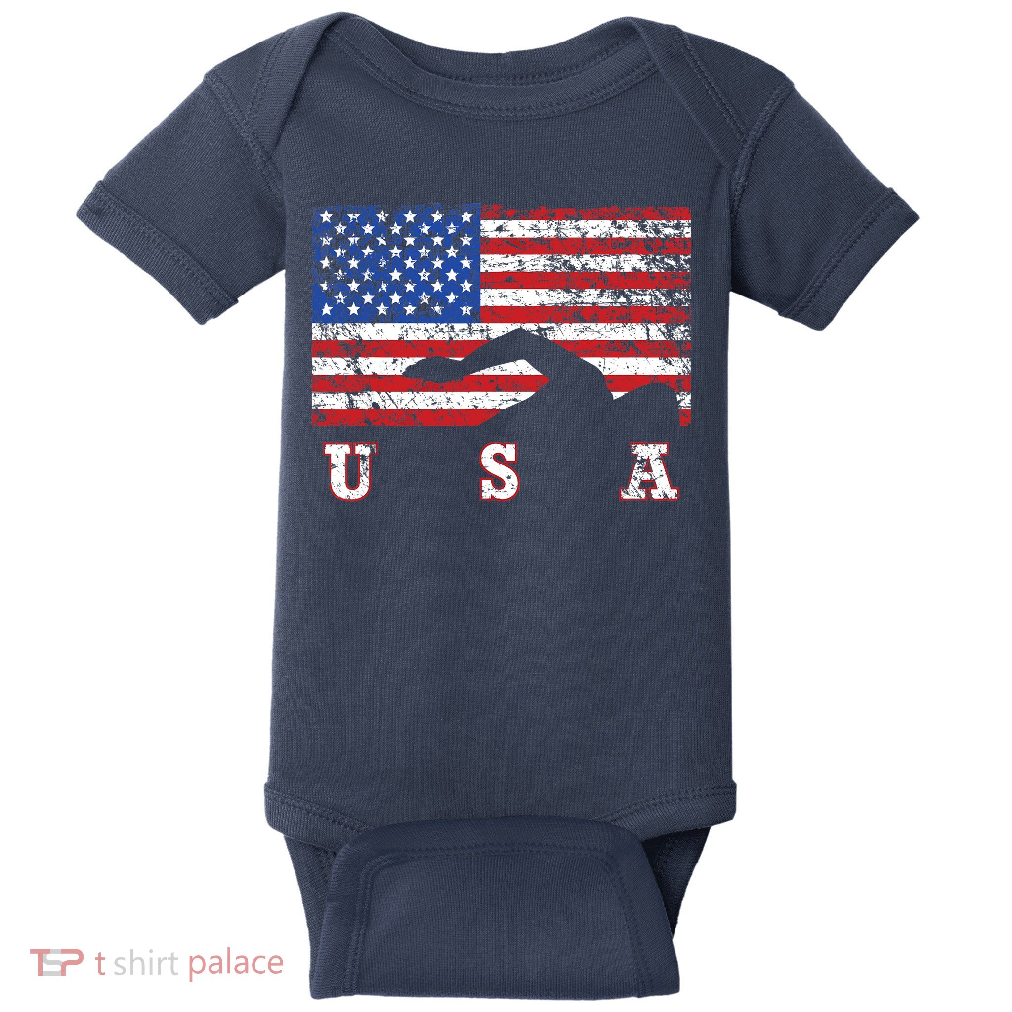 American Flag Swimming USA Gift, Swim Team Baby Bodysuit