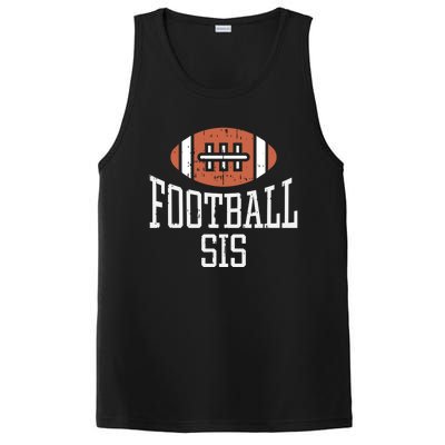 American Football Sis Vintage Gridiron Sports Lover Sister Cool Gift PosiCharge Competitor Tank