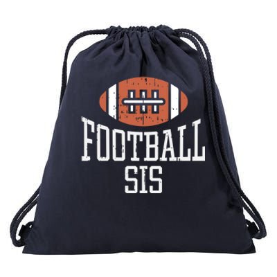 American Football Sis Vintage Gridiron Sports Lover Sister Cool Gift Drawstring Bag