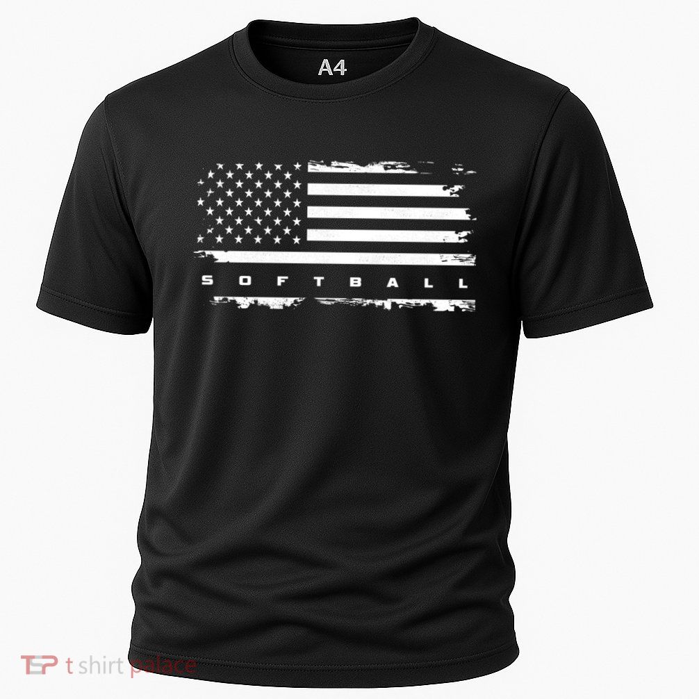 American Flag Softball Gift Softball Funny Gift Performance Shirt