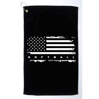 American Flag Softball Gift Softball Funny Gift Golf Towel