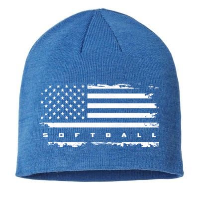 American Flag Softball Gift Softball Funny Gift Sustainable Beanie