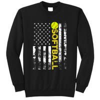 American Flag Softball Team Gift Sweatshirt