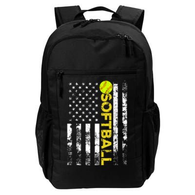 American Flag Softball Team Gift Daily Commute Backpack