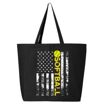 American Flag Softball Team Gift 25L Jumbo Tote