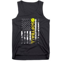 American Flag Softball Team Gift Tank Top