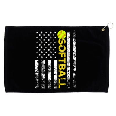 American Flag Softball Team Gift Grommeted Golf Towel