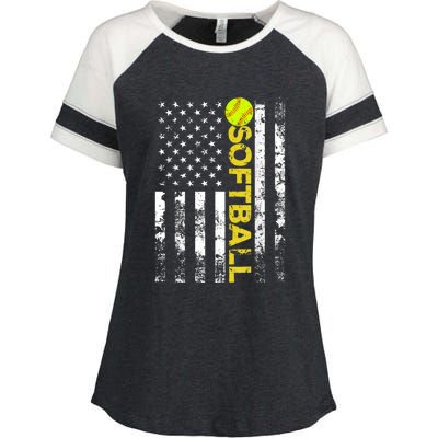 American Flag Softball Team Gift Enza Ladies Jersey Colorblock Tee