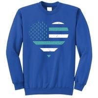 American Flag Sexual Assault Awareness Costume Ribbon Cool Gift Sweatshirt