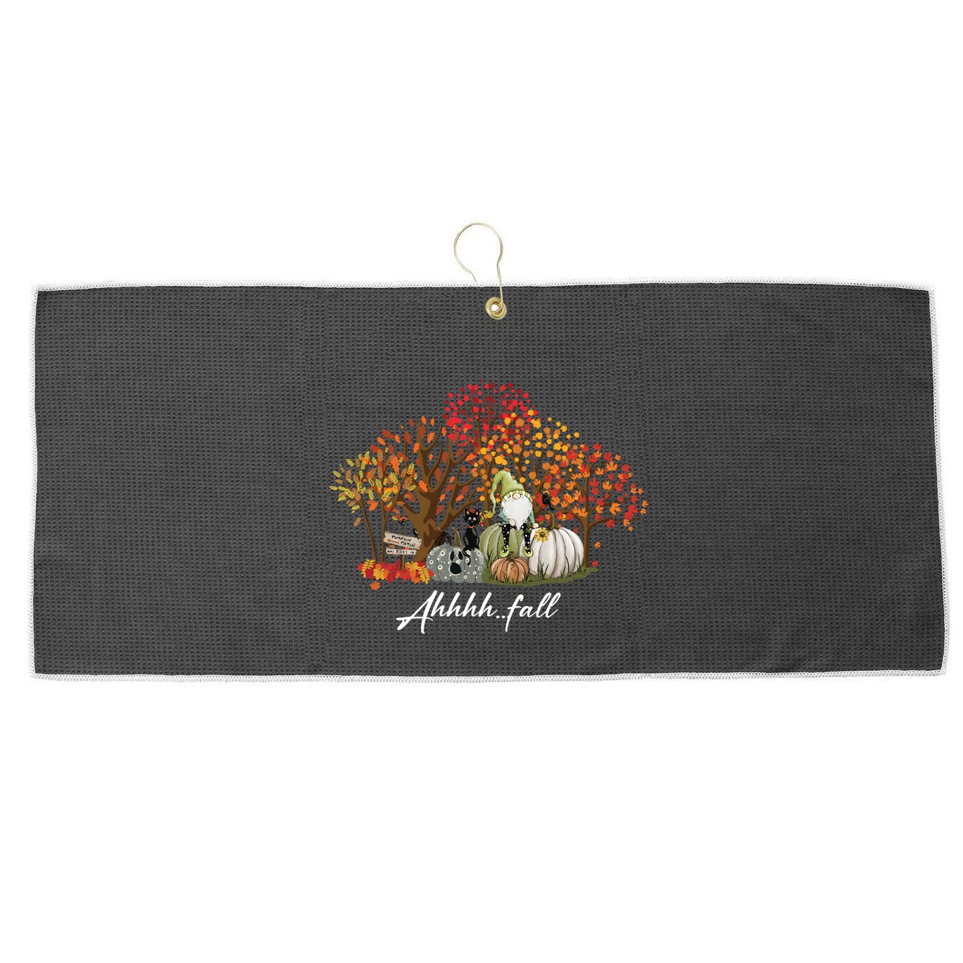 Ahh Fall Season Large Microfiber Waffle Golf Towel