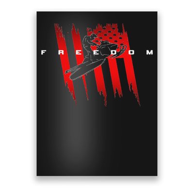 American Flag Snowmobile  Poster