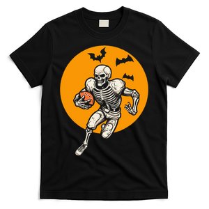 American Football Skeleton Halloween Football Fan T-Shirt