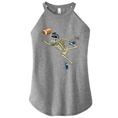 American Football Skeleton Halloween Football Fan Great Gift Women’s Perfect Tri Rocker Tank