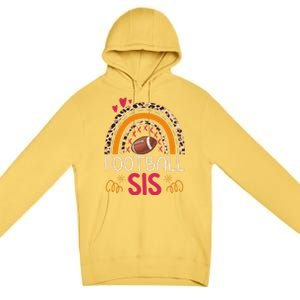 American Football Sis Family Matching Sister Leopard Rainbow Gift Premium Pullover Hoodie