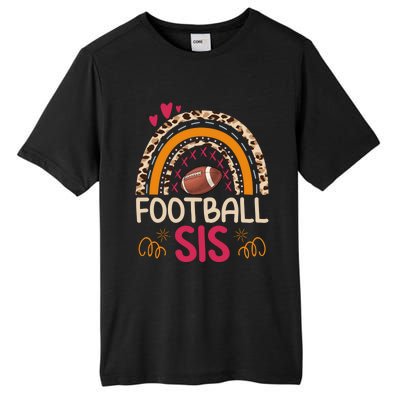 American Football Sis Family Matching Sister Leopard Rainbow Gift Tall Fusion ChromaSoft Performance T-Shirt