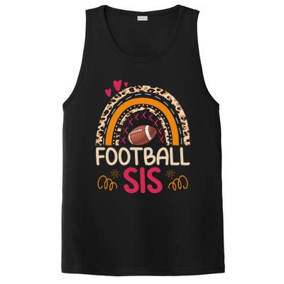 American Football Sis Family Matching Sister Leopard Rainbow Gift PosiCharge Competitor Tank