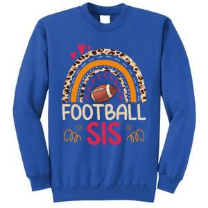 American Football Sis Family Matching Sister Leopard Rainbow Gift Sweatshirt