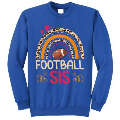 American Football Sis Family Matching Sister Leopard Rainbow Gift Sweatshirt