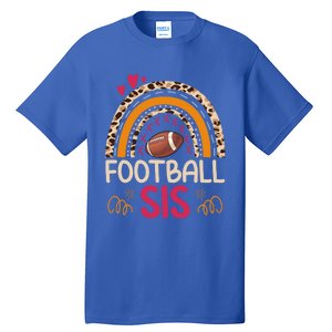 American Football Sis Family Matching Sister Leopard Rainbow Gift Tall T-Shirt